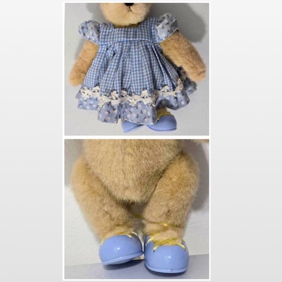 Vintage Muffy Vanderbear Teddy Bear Down On The Farm Blue Floral Dress VTG - Picture 4 of 13